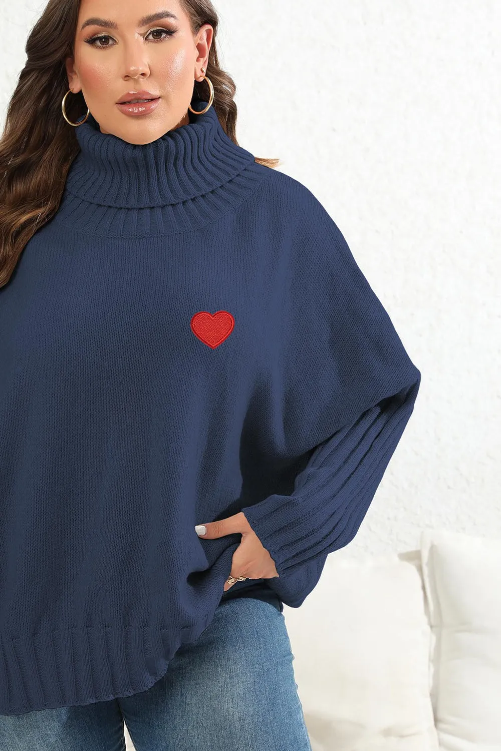 Women's Turtle Neck Long Sleeve Sweater | Plus Size Women's Apparel