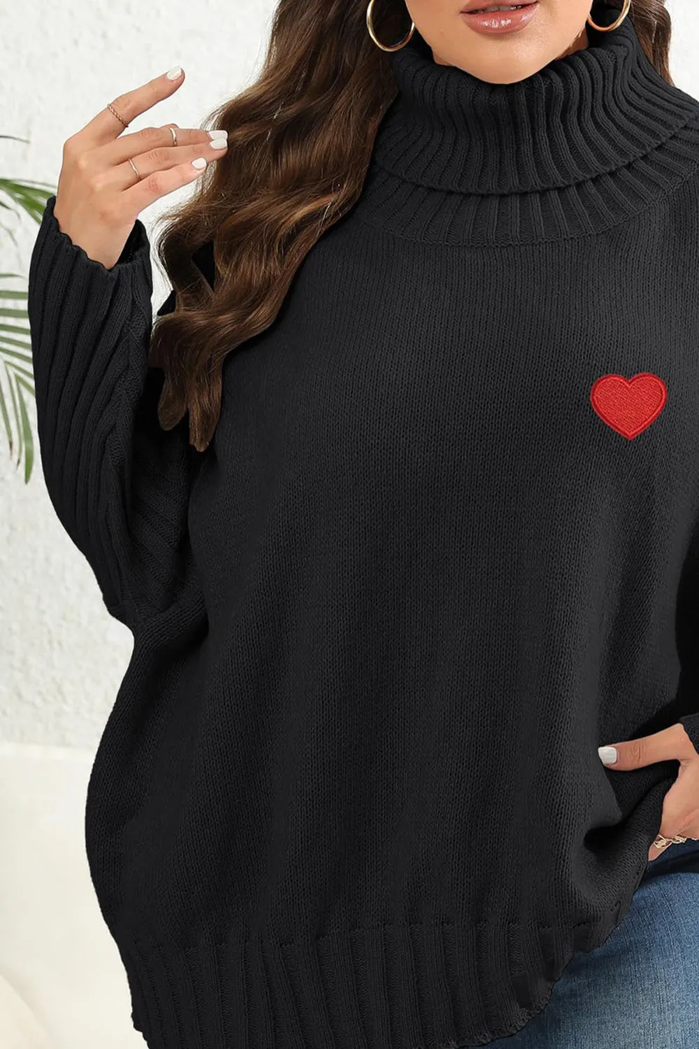 Women's Turtle Neck Long Sleeve Sweater | Plus Size Women's Apparel