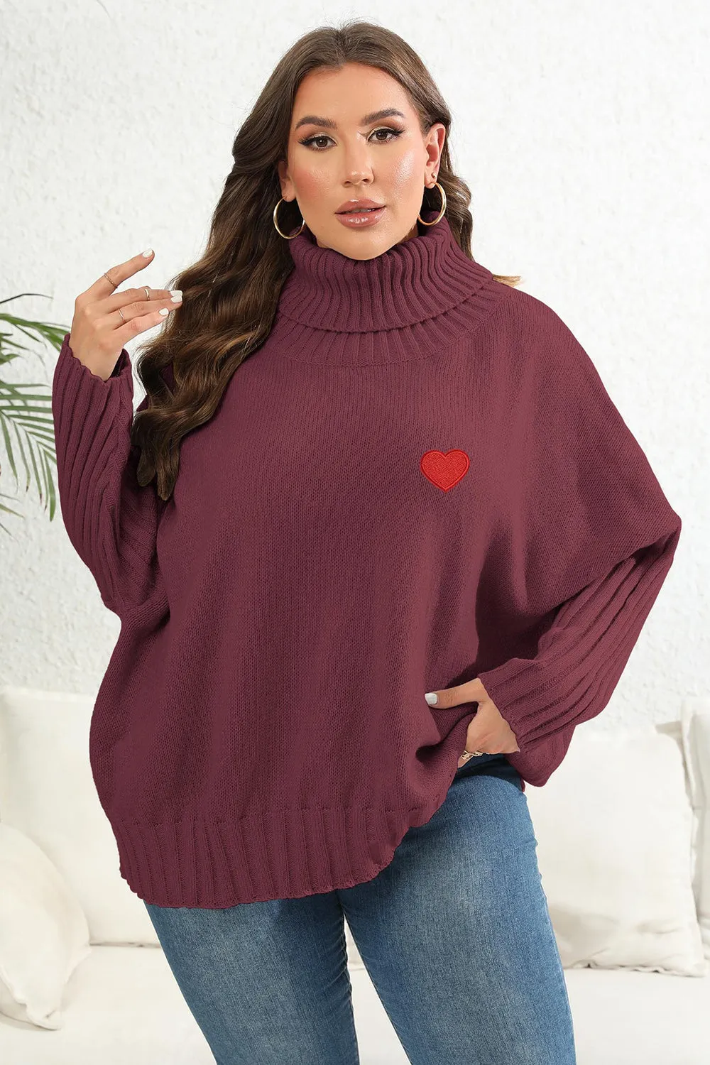 Women's Turtle Neck Long Sleeve Sweater | Plus Size Women's Apparel