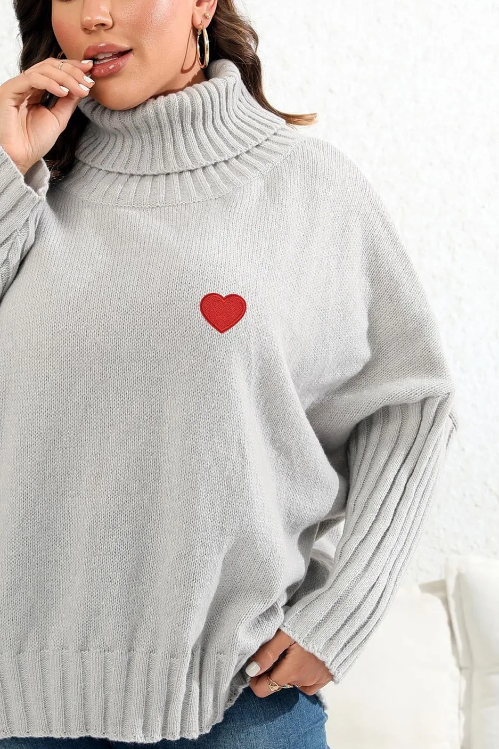 Women's Turtle Neck Long Sleeve Sweater | Plus Size Women's Apparel