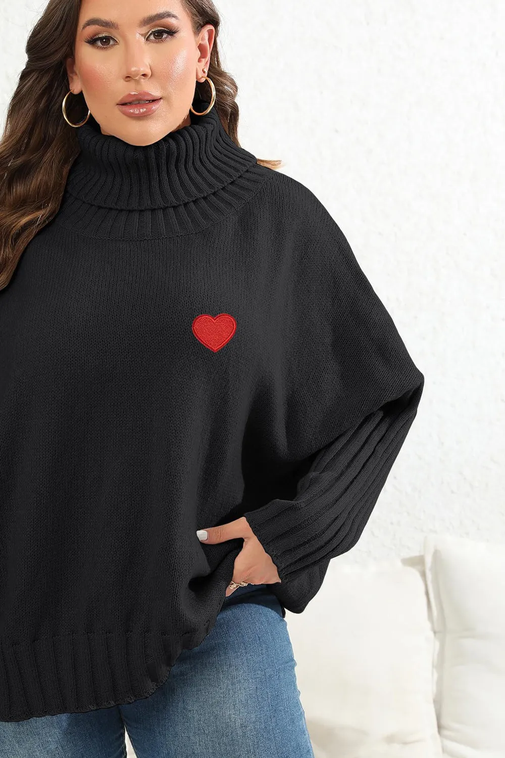Women's Turtle Neck Long Sleeve Sweater | Plus Size Women's Apparel