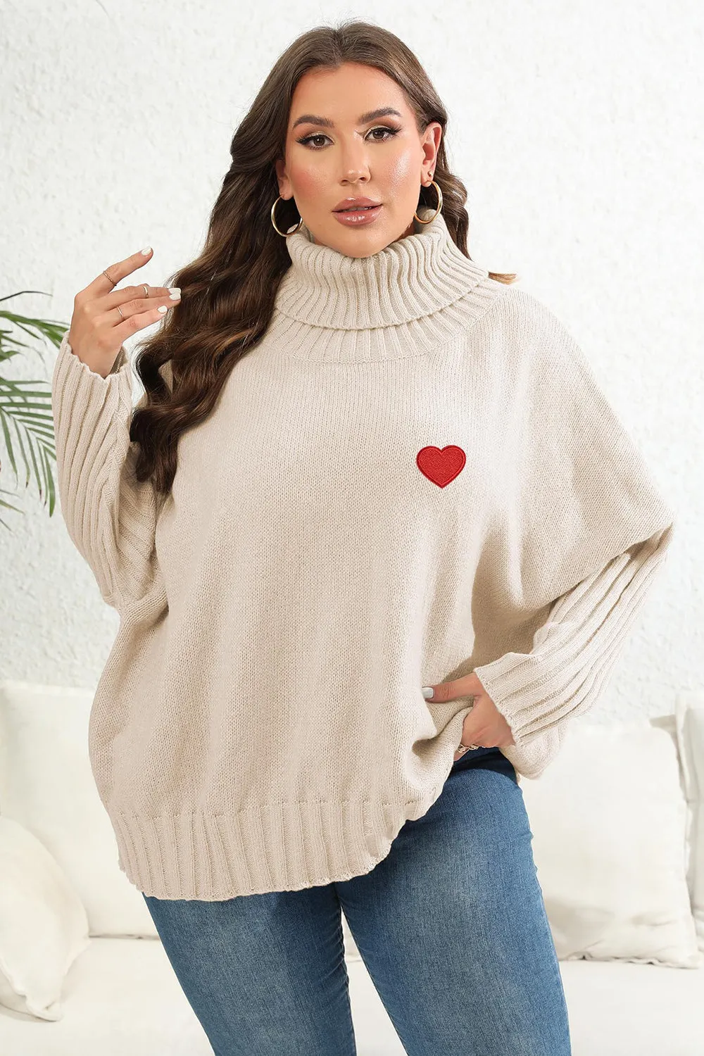 Women's Turtle Neck Long Sleeve Sweater | Plus Size Women's Apparel