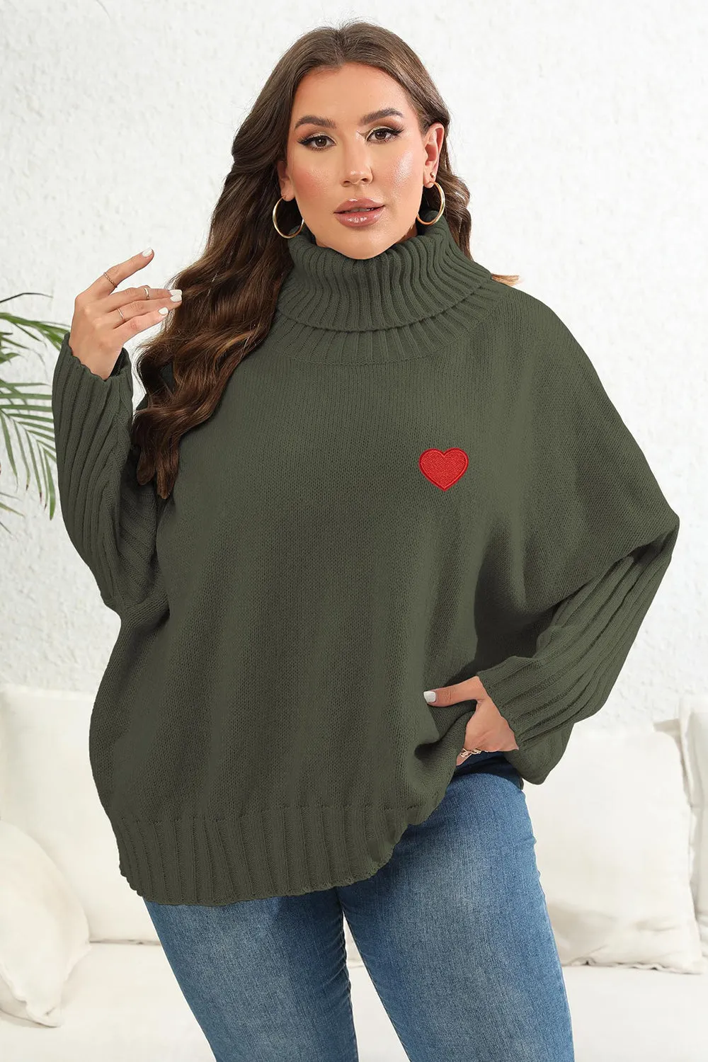 Women's Turtle Neck Long Sleeve Sweater | Plus Size Women's Apparel