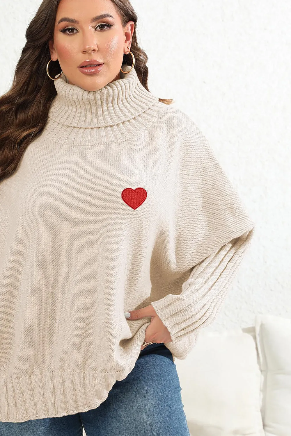 Women's Turtle Neck Long Sleeve Sweater | Plus Size Women's Apparel