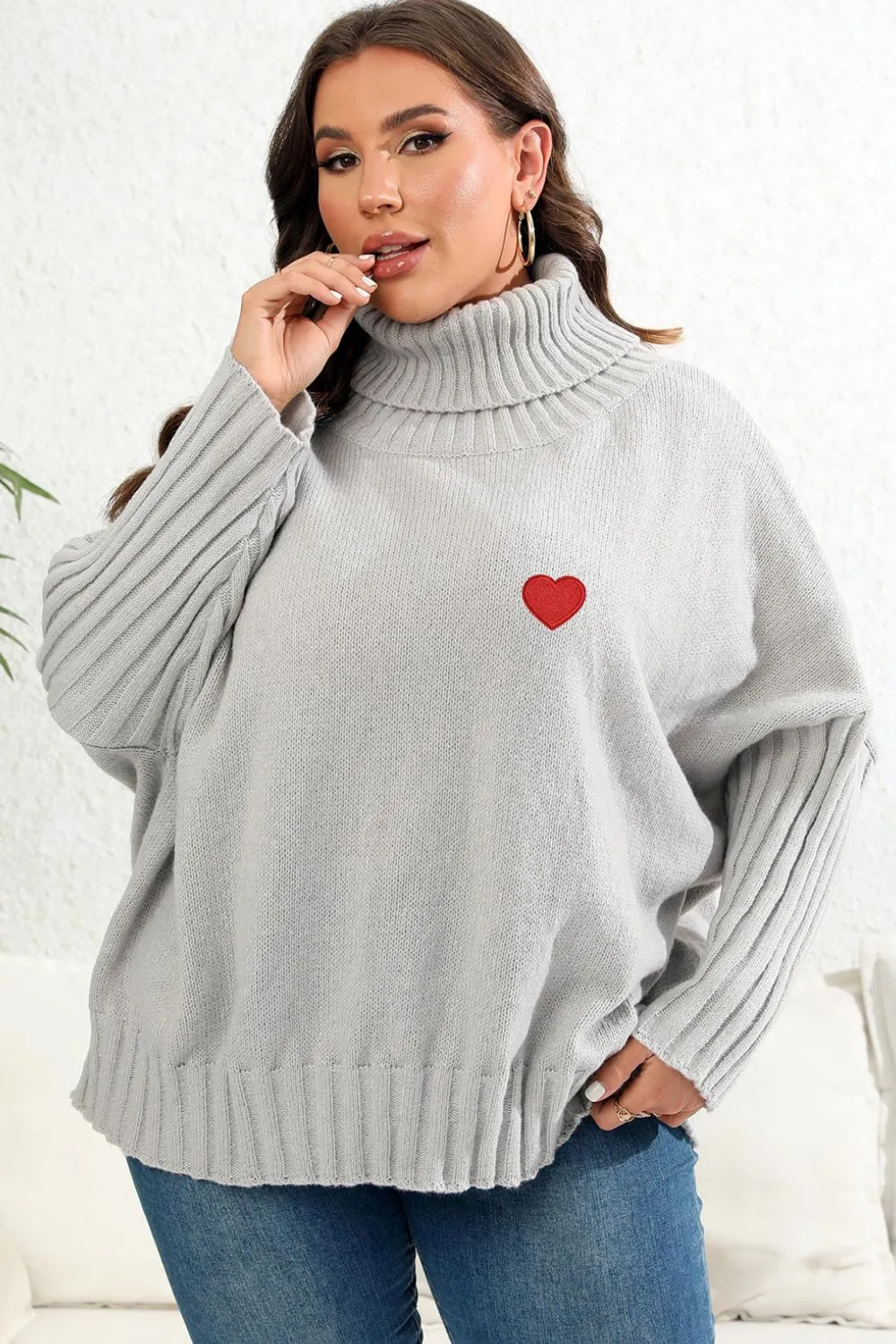 Women's Turtle Neck Long Sleeve Sweater | Plus Size Women's Apparel