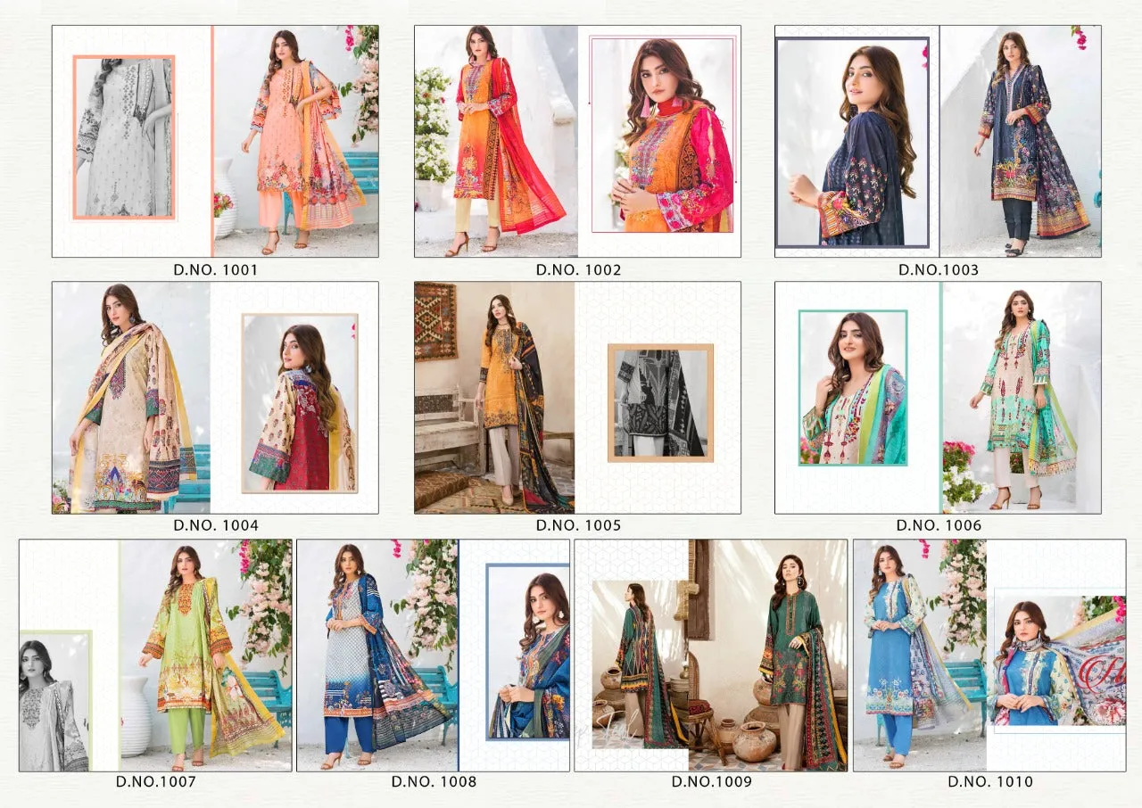 Yashika Trendz Presents Mohterma Lawn Cotton Casual wear Salwar Suits